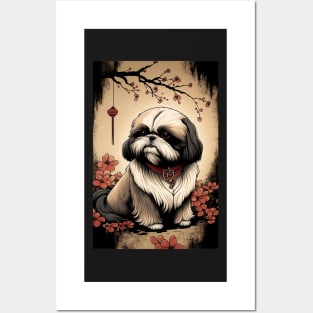 Super Cute Shih Tzu Portrait - Japanese style Posters and Art